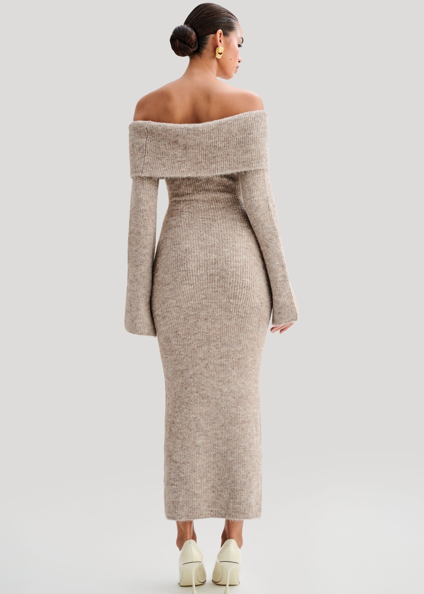 Velour™ | Off Shoulder Knitted Midi Dress