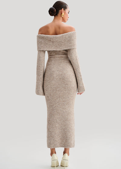 Velour™ | Off Shoulder Knitted Midi Dress
