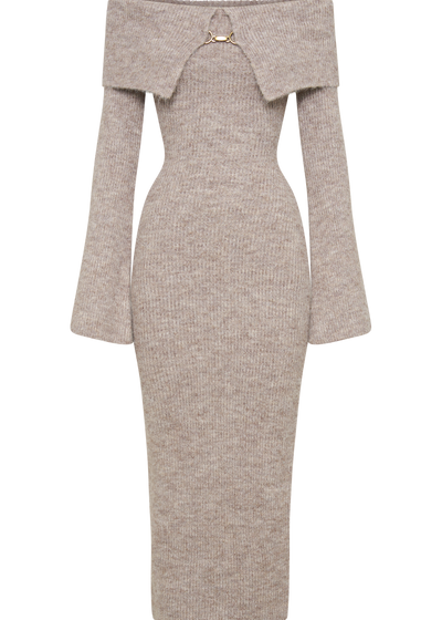 Velour™ | Off Shoulder Knitted Midi Dress