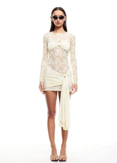 Velour™ | Long Sleeve Lace Mini Dress