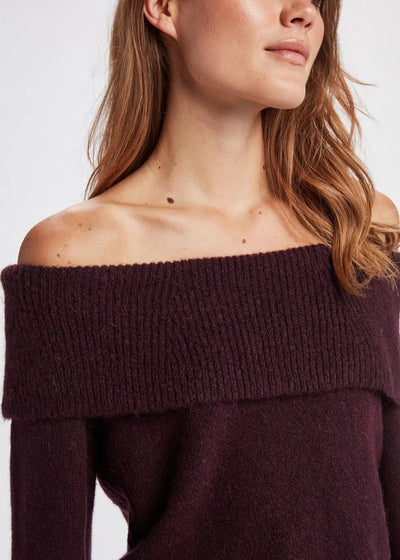 Velour™ | Burgundy Red Off Shoulder Sweater