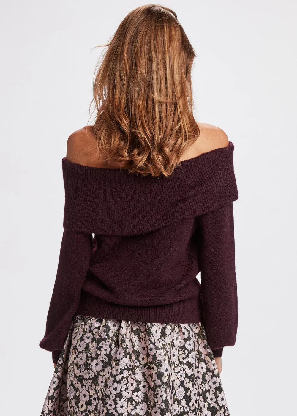 Velour™ | Burgundy Red Off Shoulder Sweater