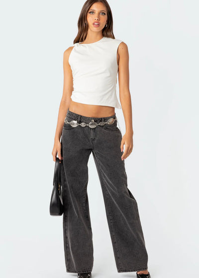 Velour™ | Low Waisted Grey Jeans