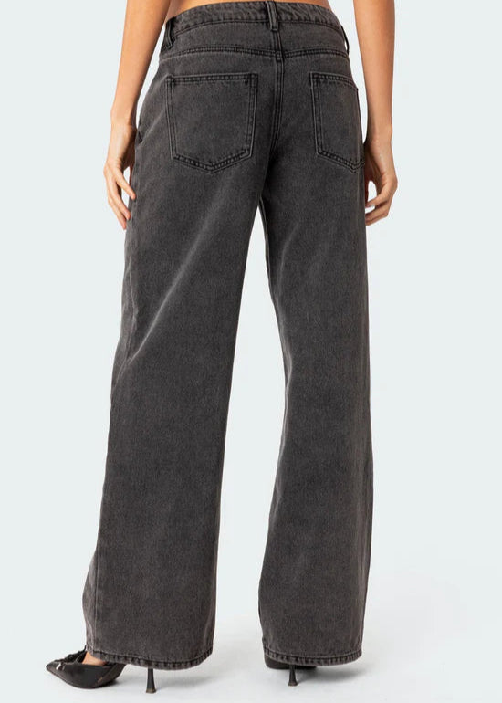 Velour™ | Low Waisted Grey Jeans