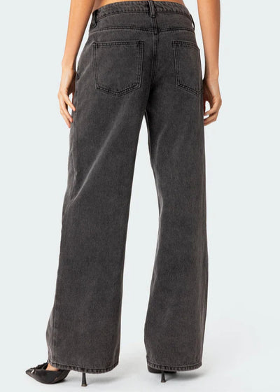 Velour™ | Low Waisted Grey Jeans