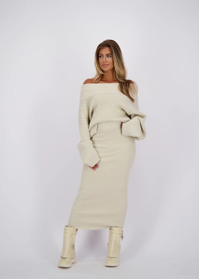 Velour™ | Beige knitted set