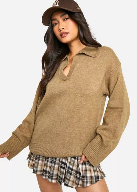 Velour™ | Knitted Cottared Jumper