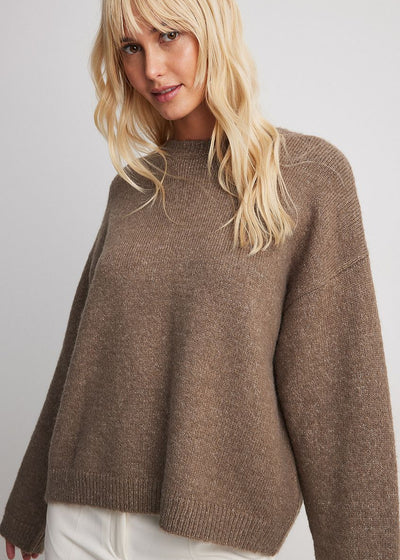 Velour™ | Brown Knitted Jumper